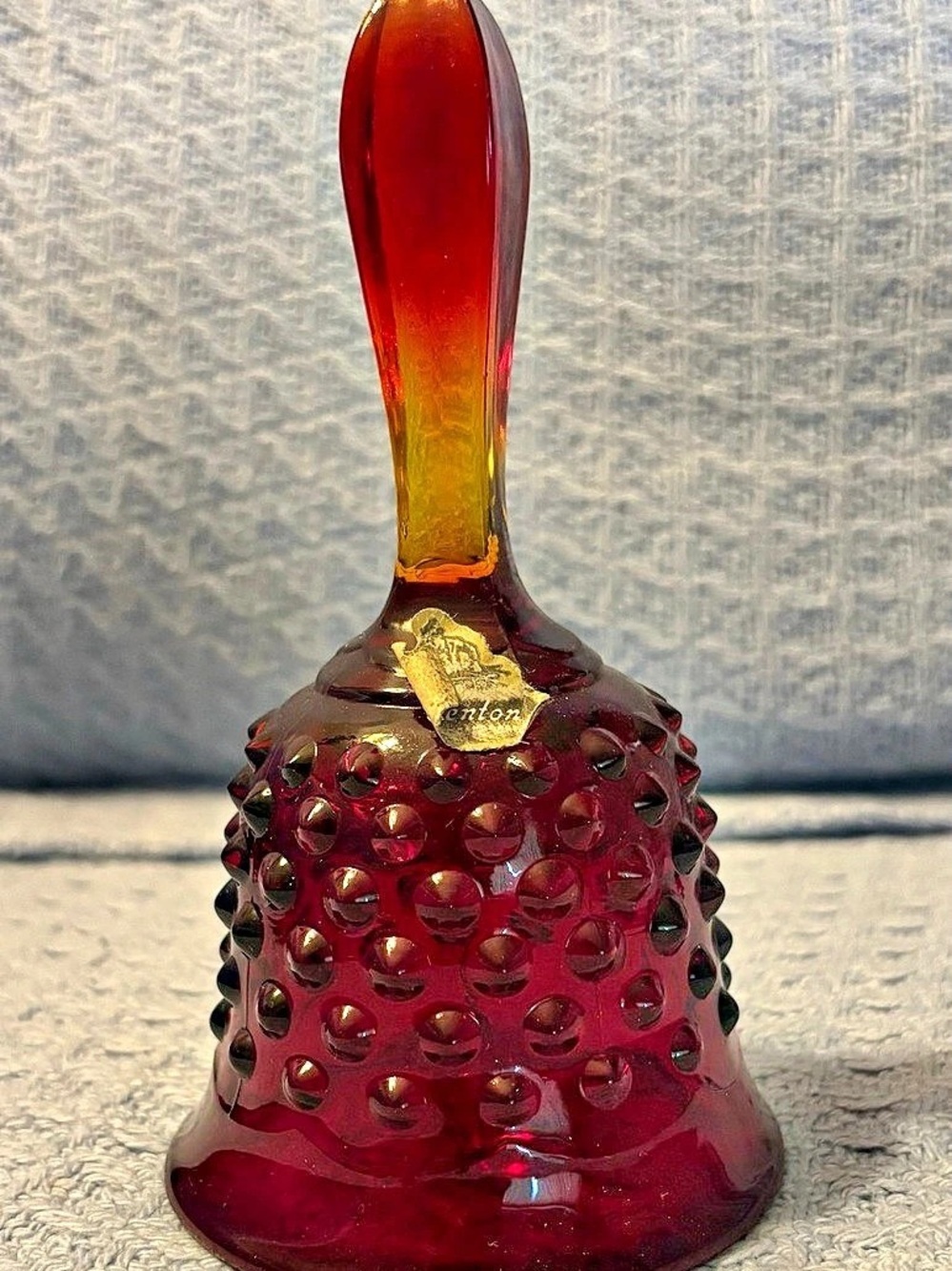 Fenton Amberina Hobnail Glass Bell